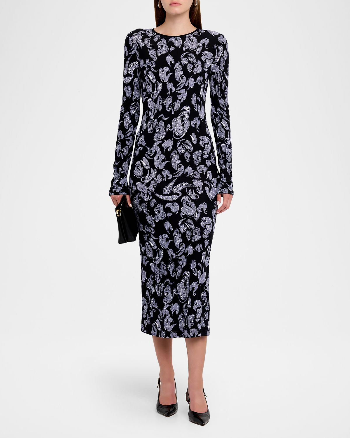 Iro Waiana Long-Sleeve Paisley Midi Dress