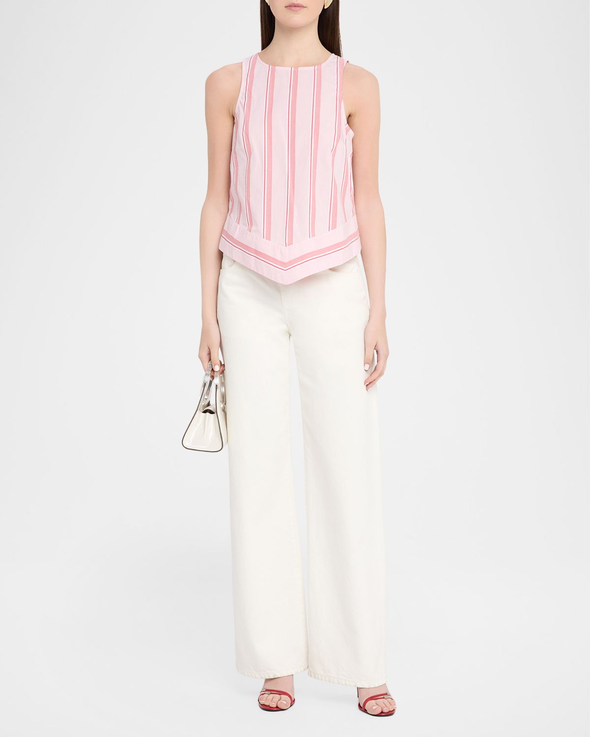 Rosie Assoulin Striped Sleeveless Chevron Top
