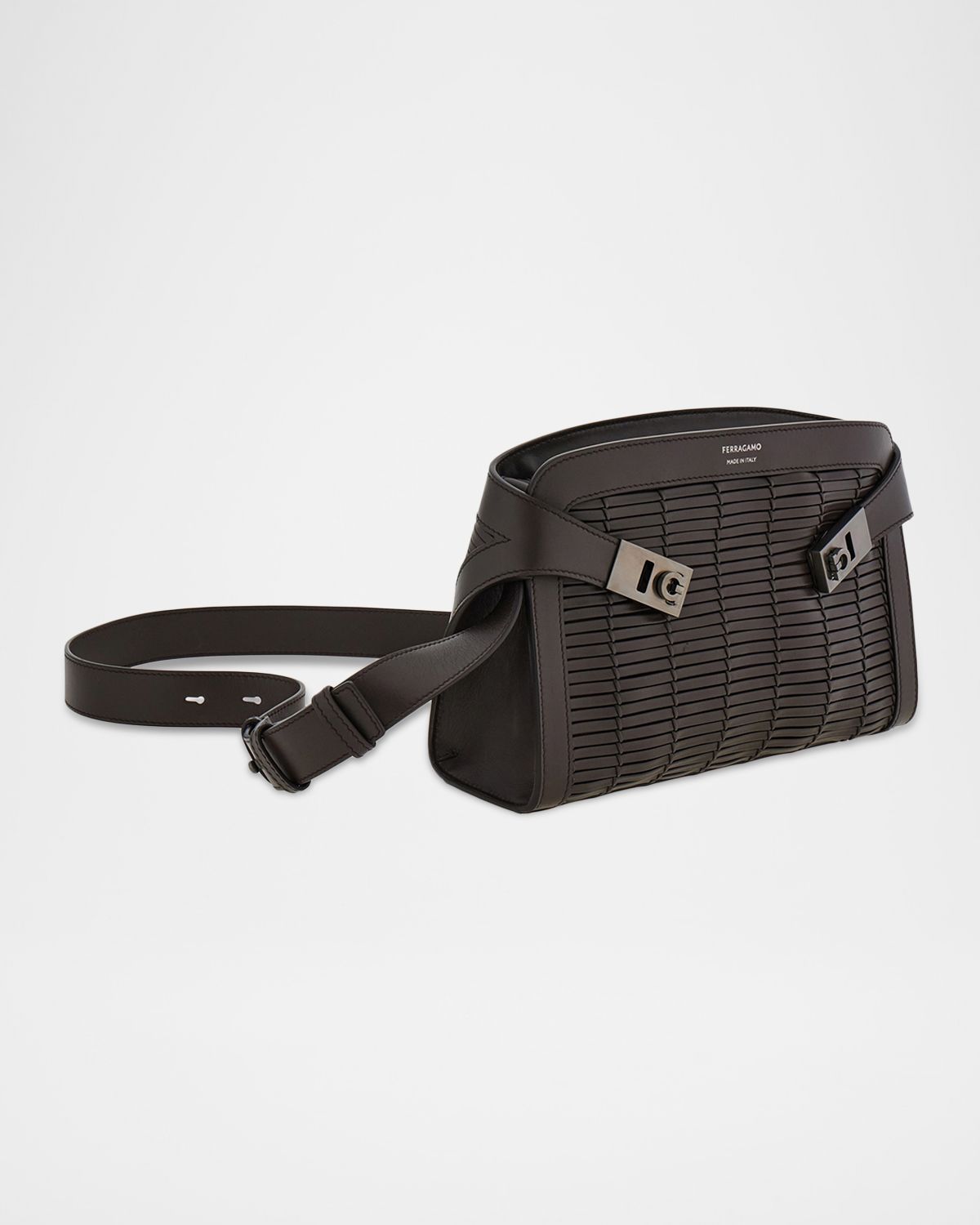 Ferragamo Men 's Hug Leather Crossbody Bag