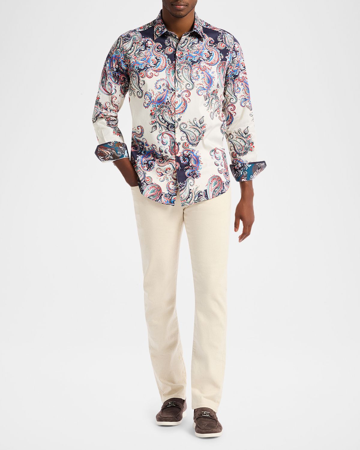 Robert Graham Men 's Morningside Paisley Button-Down Shirt | Thumbnail 5