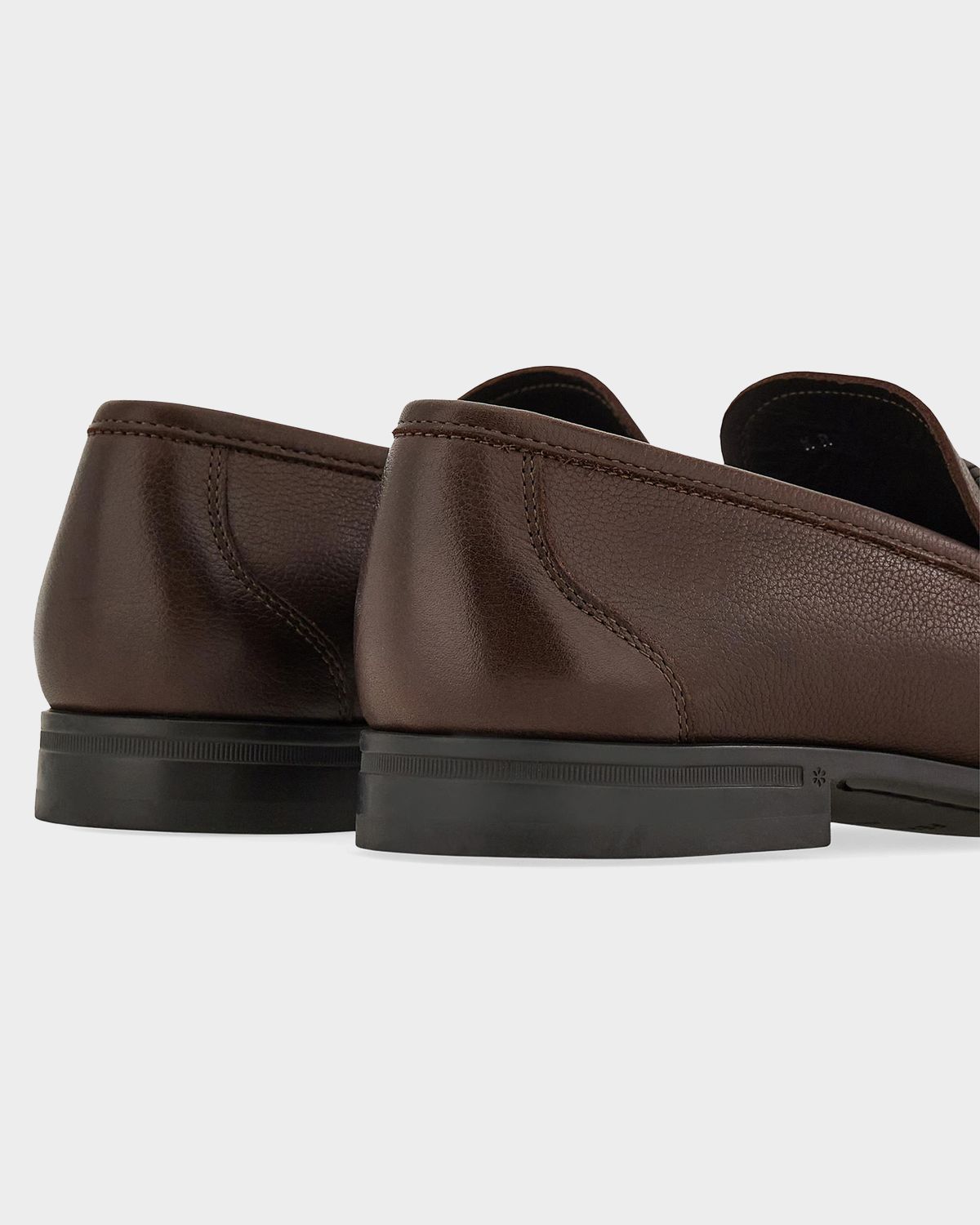 Ferragamo Men 's Leather Moccasin Loafers with Braided Gancini Ornament