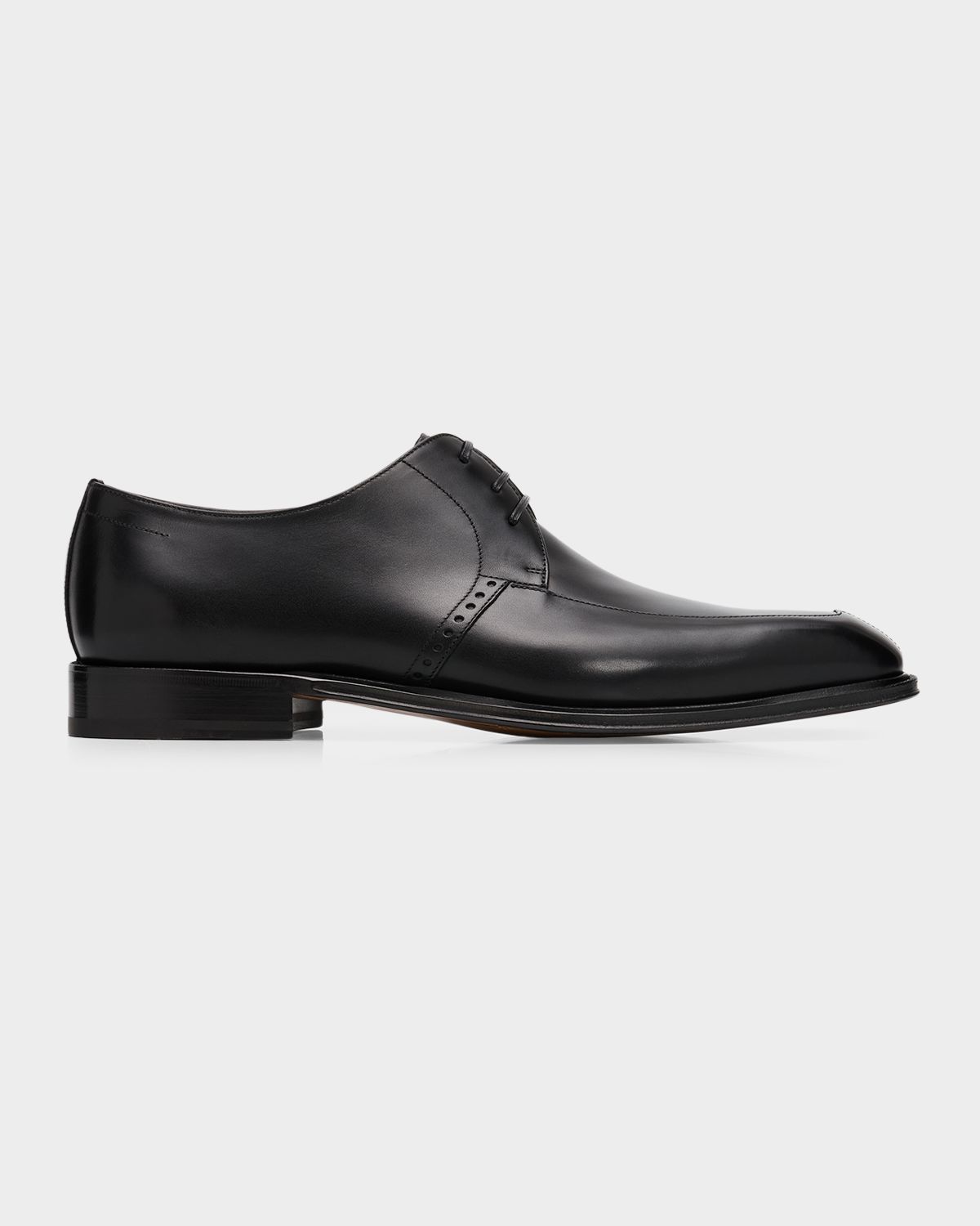 Ferragamo Men 's Brogue Leather Derby Shoes