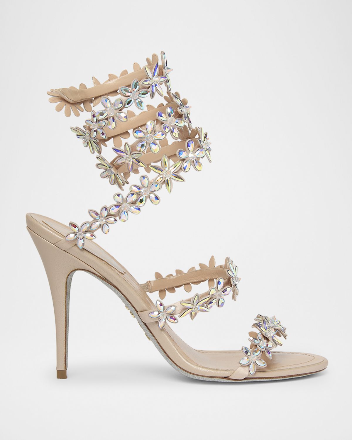Rene Caovilla 100mm Cleo Flower-Embellished Leather Sandals | Thumbnail 5 Rene Caovilla 100mm Cleo Flower-Embellished Leather Sandals | Thumbnail 5