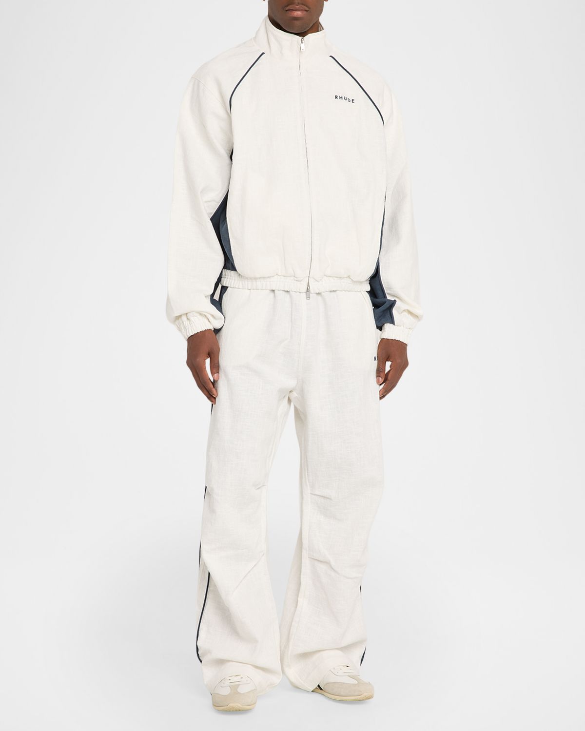 Rhude Men 's Ramona Contrast-Piping Linen Track Pants