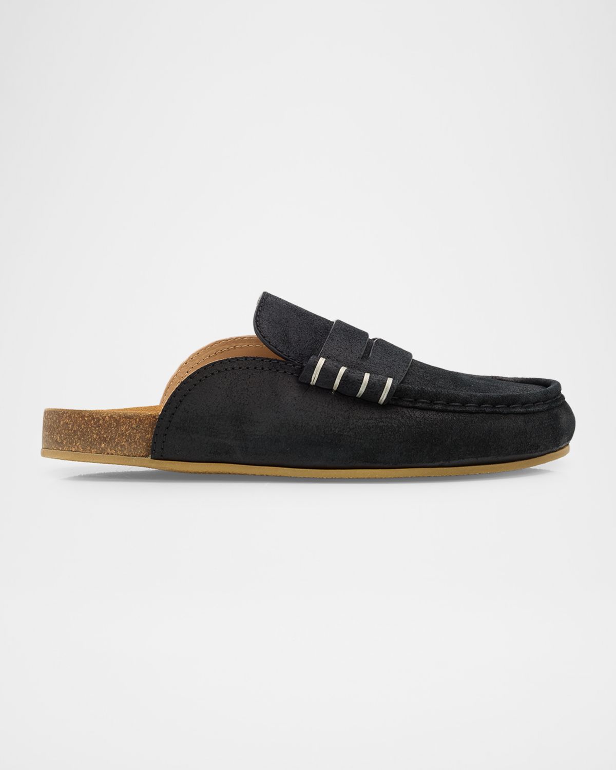 JW Anderson Men 's Stitch Suede Penny Loafer Slides | Thumbnail 7 JW Anderson Men 's Stitch Suede Penny Loafer Slides | Thumbnail 7
