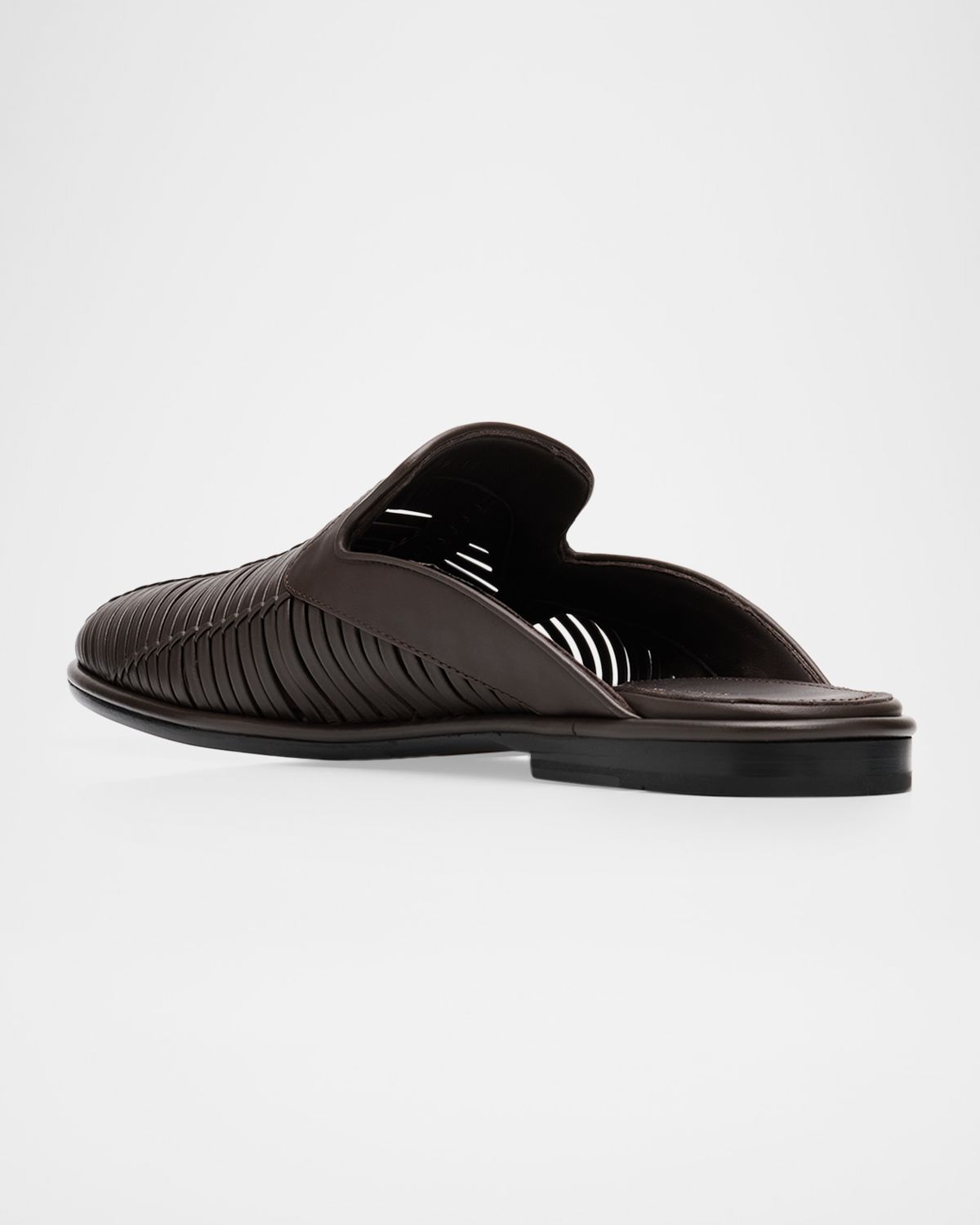 Ferragamo Men's Double-Stitched Leather Slide Mules