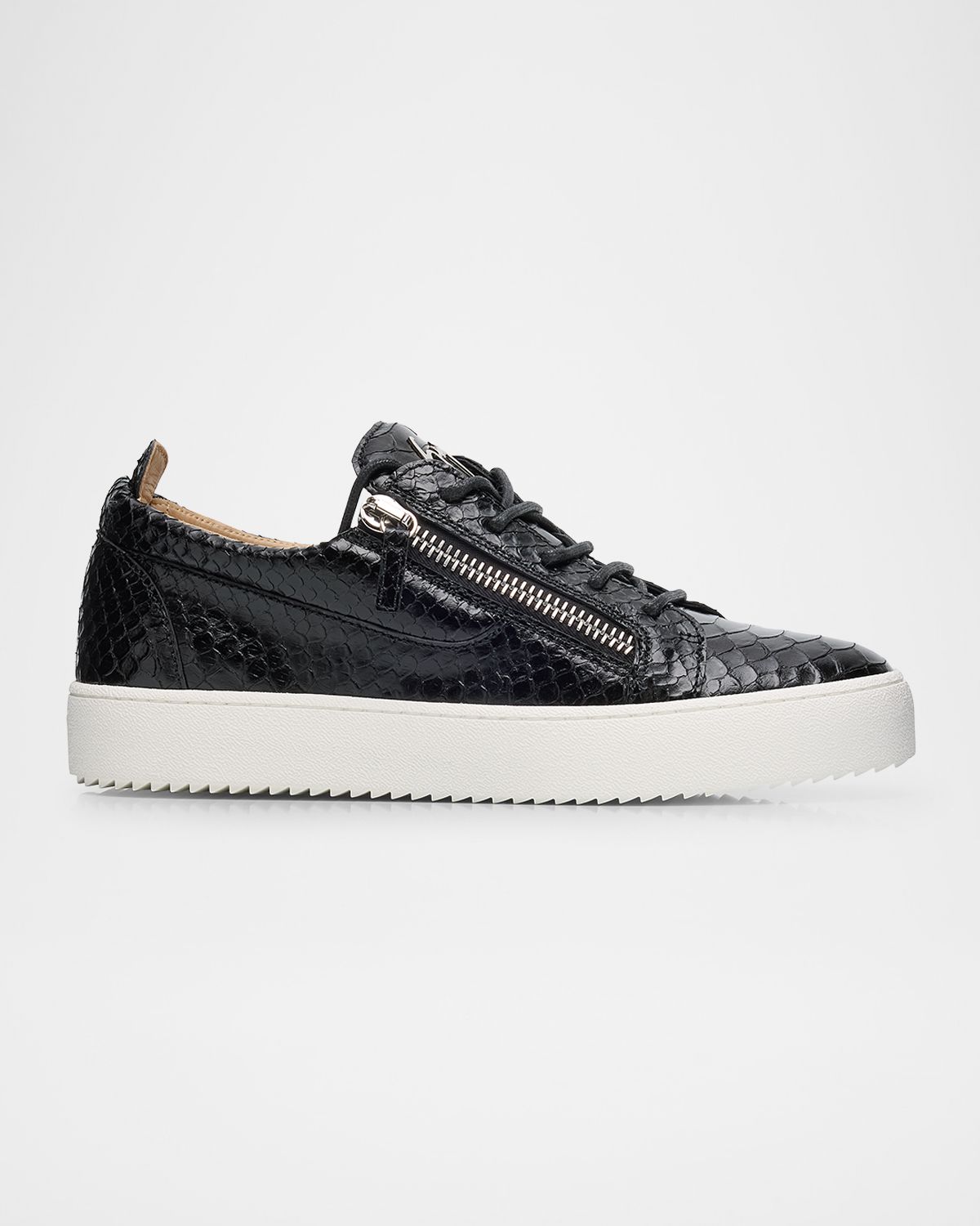 Giuseppe Zanotti Men 's Frankie Snake-Effect Leather Double-Zip Sneakers | Thumbnail 5 Giuseppe Zanotti Men 's Frankie Snake-Effect Leather Double-Zip Sneakers | Thumbnail 5