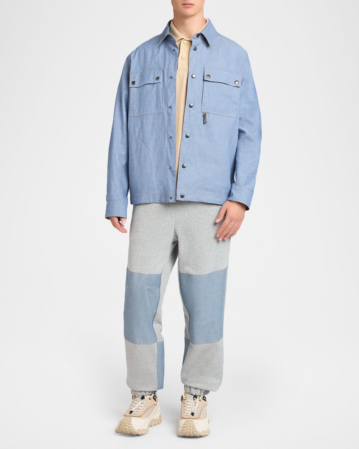 Moncler en 's Snap-Front Shirt Jacket with Clip