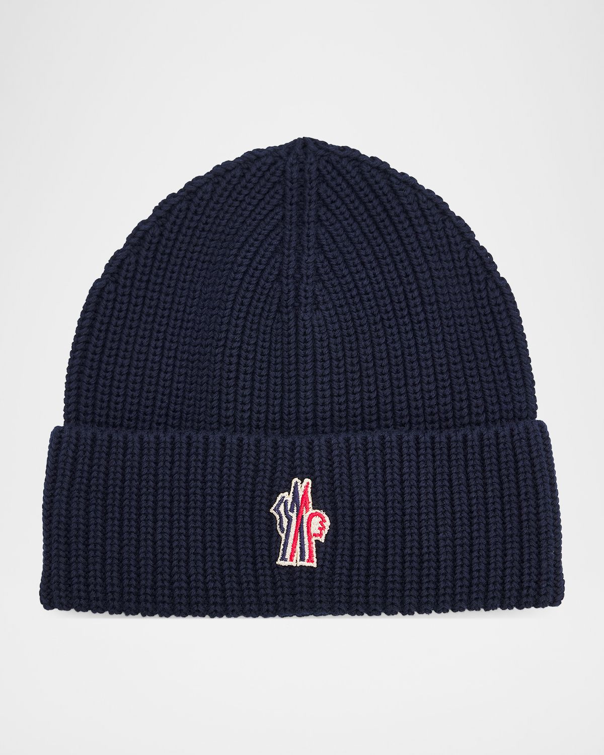 Moncler Men 's Cotton Rib Logo-Patch Beanie Hat