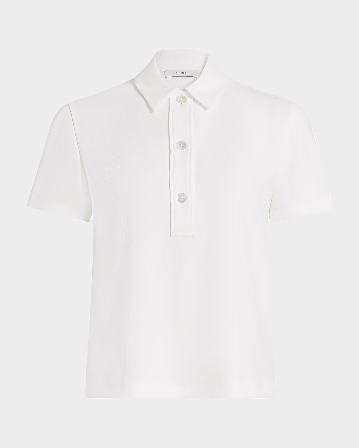 Vince Crepe Short-Sleeve Polo Shirt