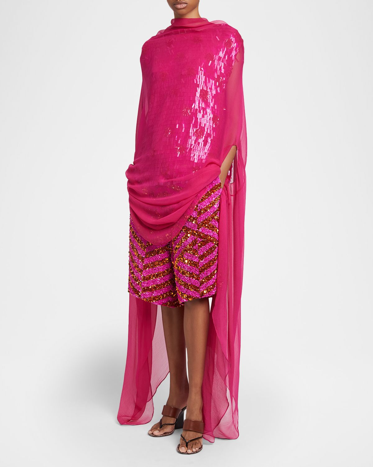 Dries Van Noten Ducy Silk Chiffon Midi Dress