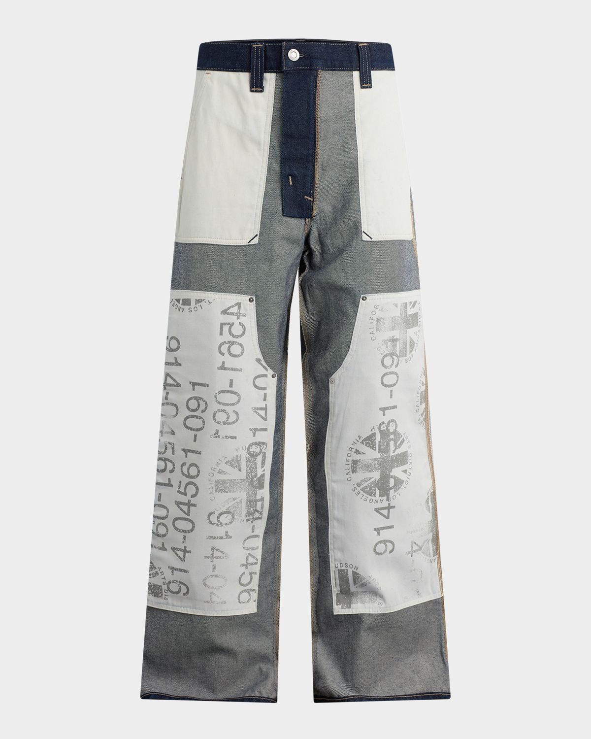 Hudson Men 's Columbus Patchwork Wide-Leg Jeans