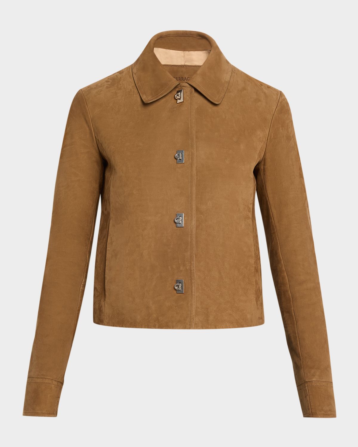 Ferragamo Nubuck Leather Boxy Jacket | Thumbnail 6 Ferragamo Nubuck Leather Boxy Jacket | Thumbnail 6