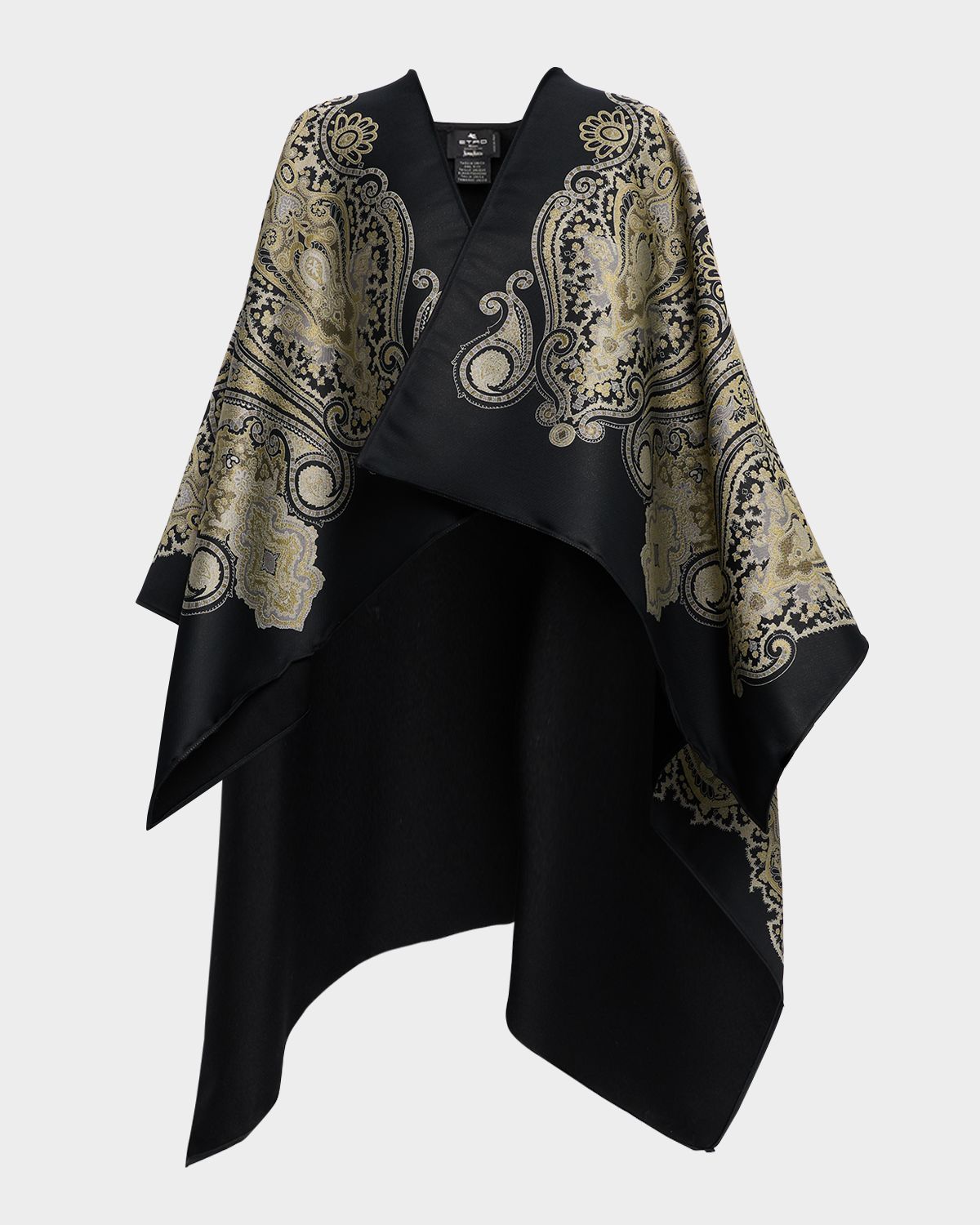 Etro Wool-Blend Paisley Jacquard Cape