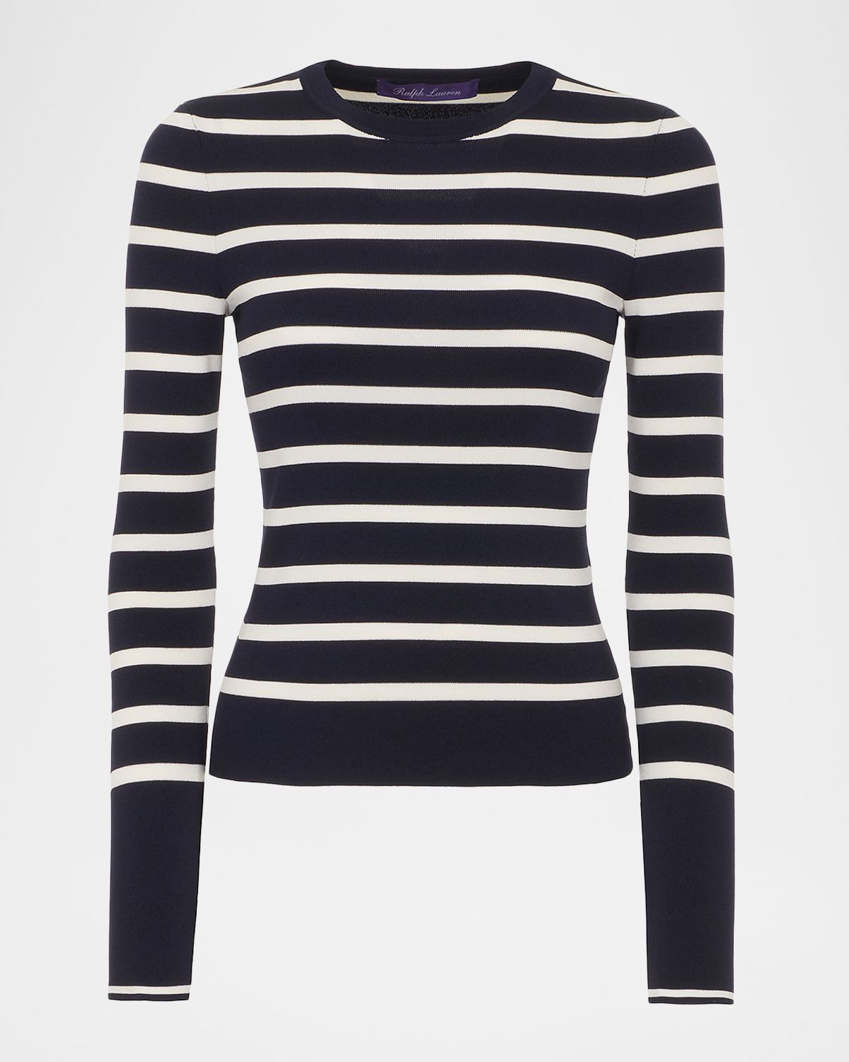 Ralph Lauren Collection Striped Silk-Blend Crewneck Sweater