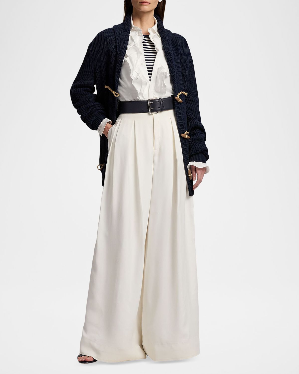 Ralph Lauren Collection Addison Ruffle-Trim Broadcloth Shirt