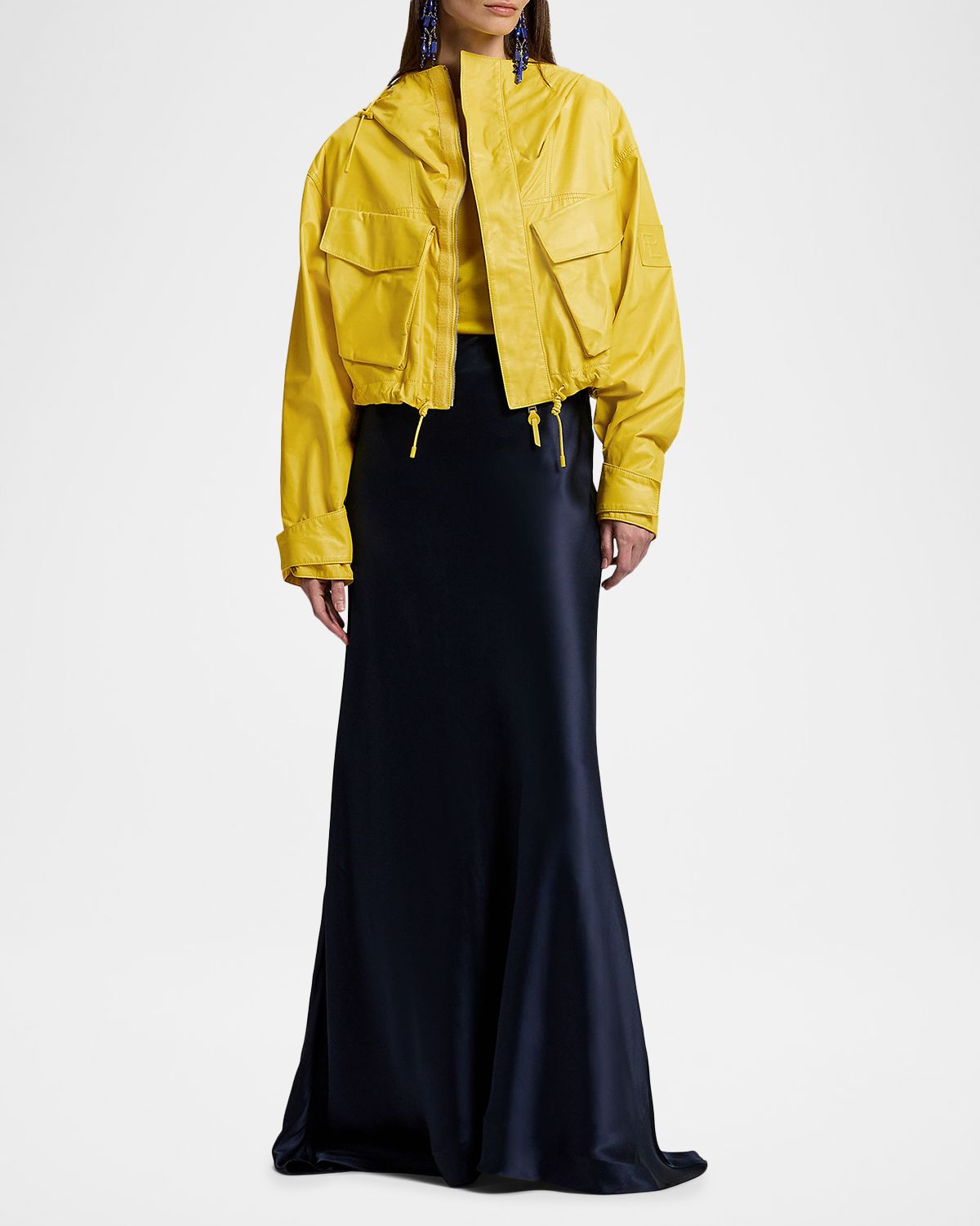 Ralph Lauren Collection Leather Crop Utility Jacket