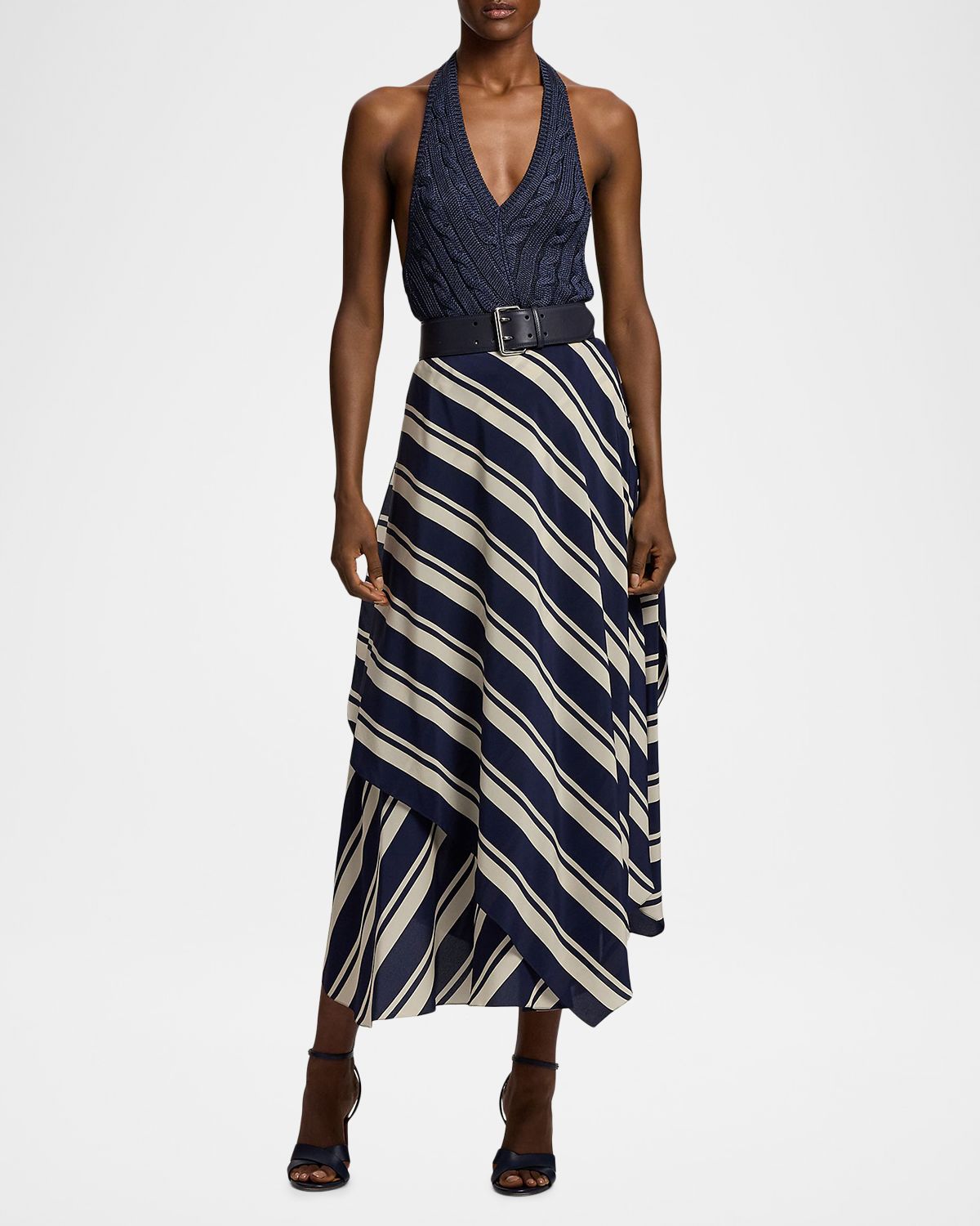 Ralph Lauren Collection Silk Cable-Knit Halter Top