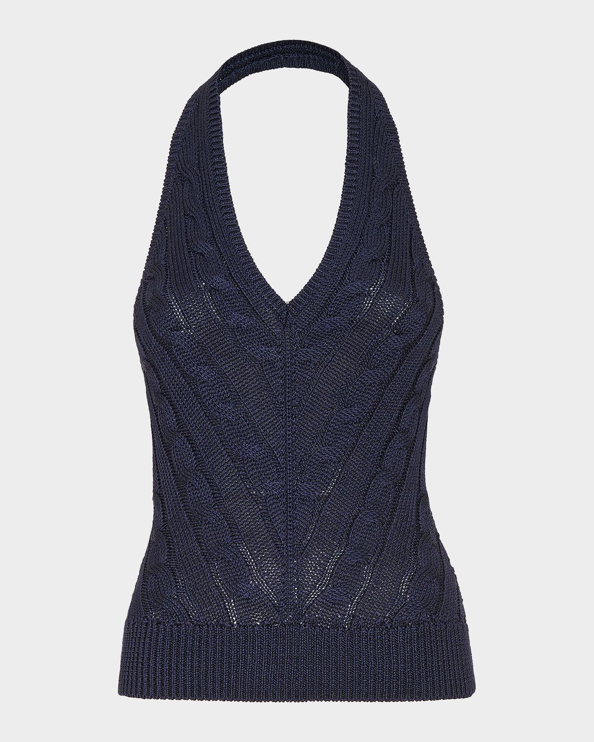 Ralph Lauren Collection Silk Cable-Knit Halter Top