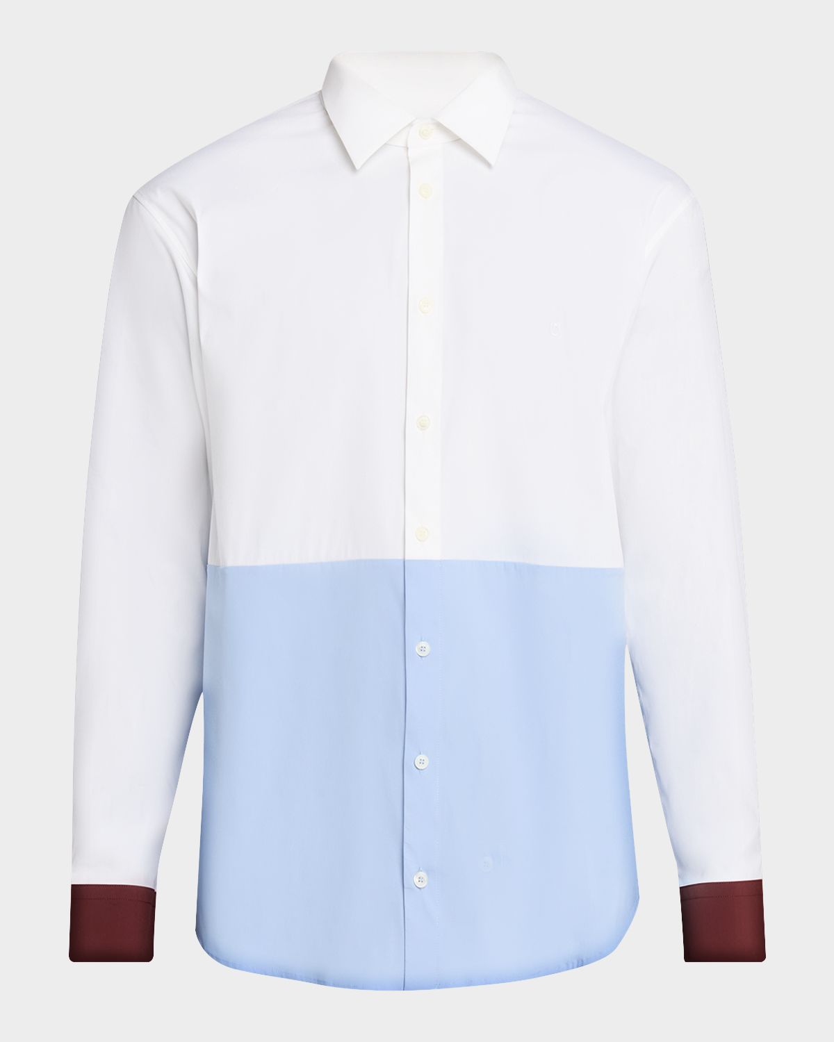 Ferragamo Men 's Color-Block Cotton and Nylon Stretch Sport Shirt
