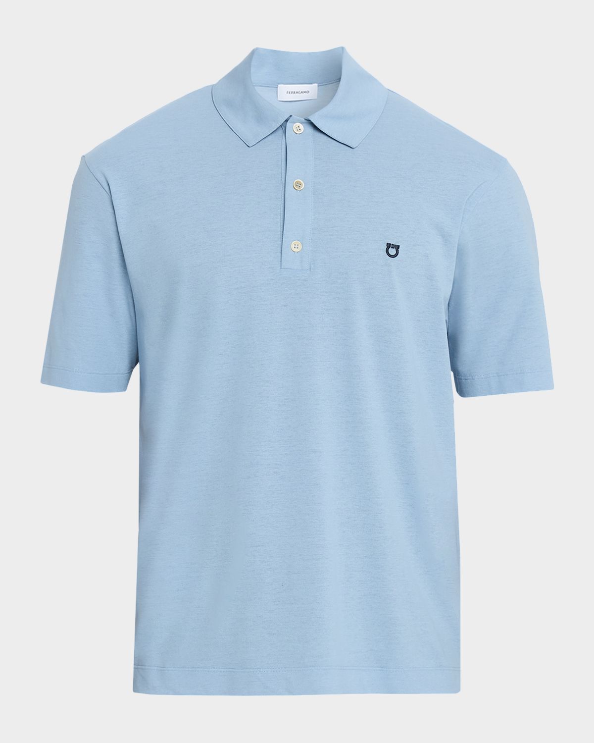 Ferragamo Men 's Cotton Embroidered-Gancio Polo Shirt