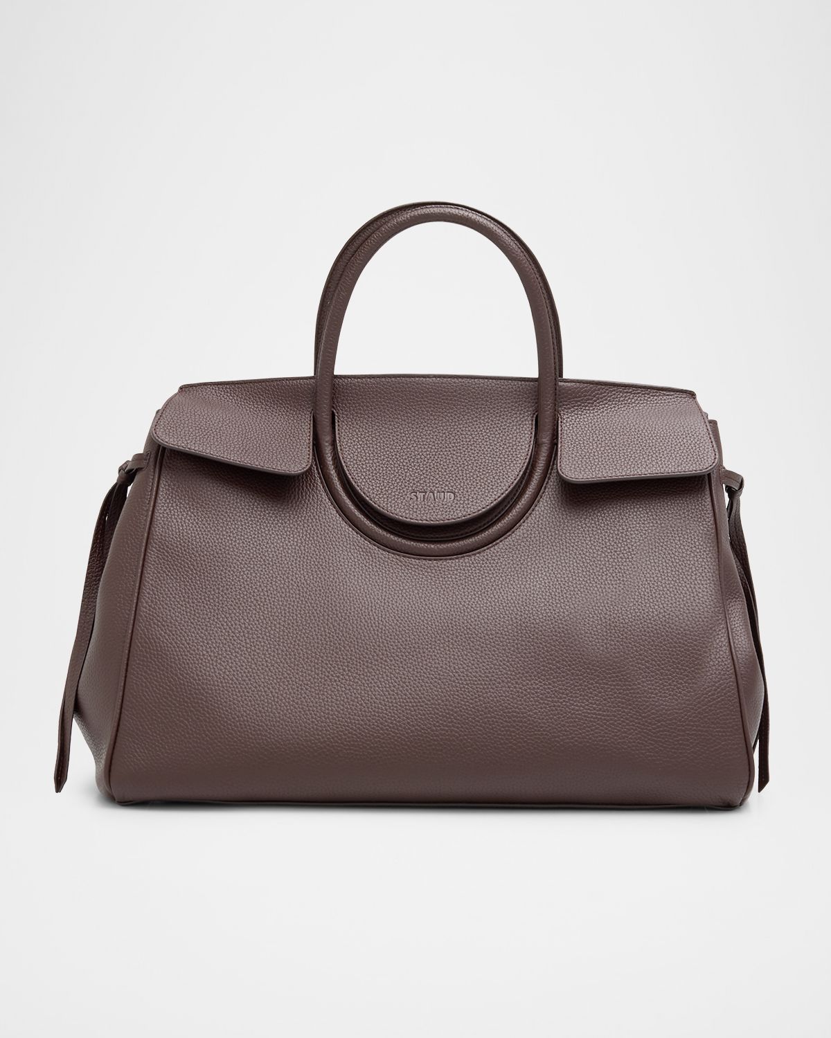 STAUD Maude Pebble Leather Carryall Top-Handle Bag
