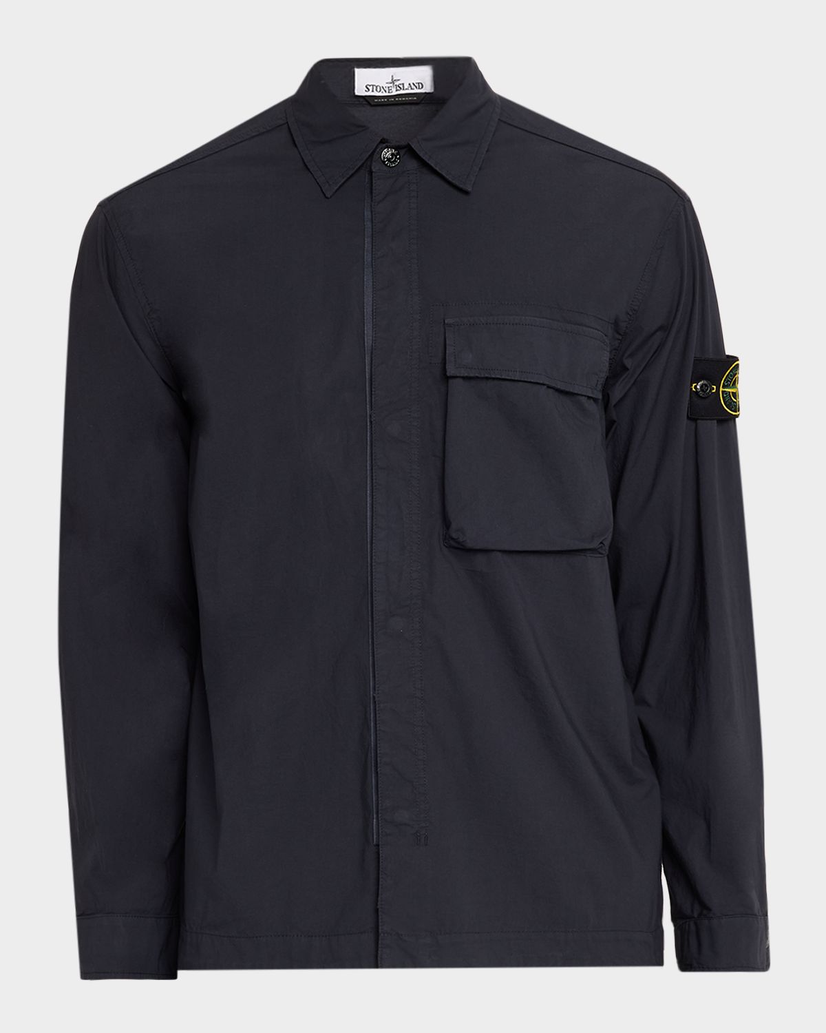 Stone Island Men 's Cotton Concealed Snap-Front Shirt