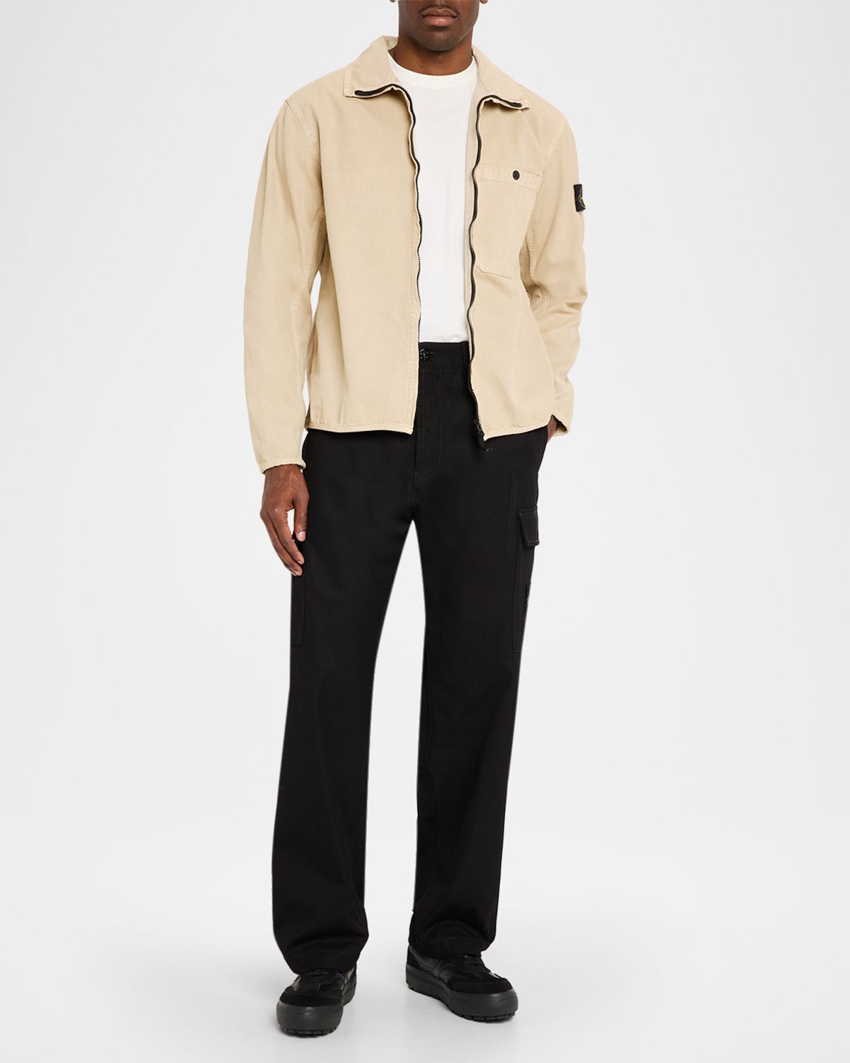 Stone Island en 's Cotton Full-Zip Shirt Jacket