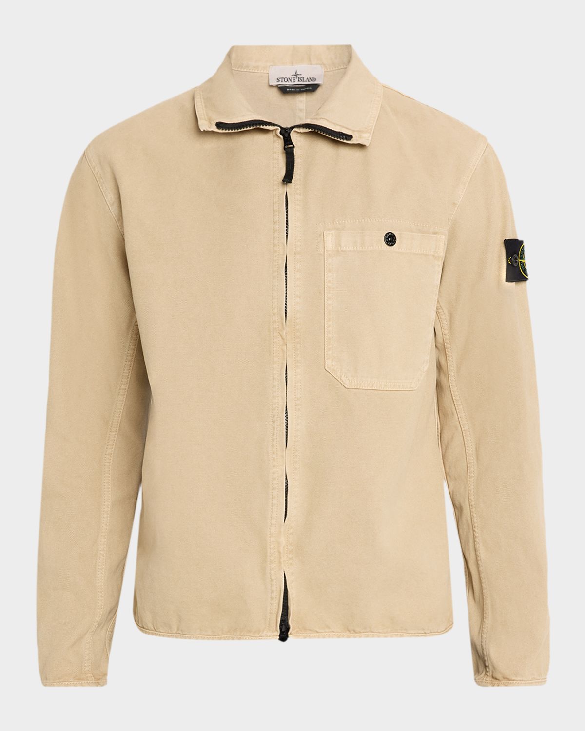 Stone Island en 's Cotton Full-Zip Shirt Jacket
