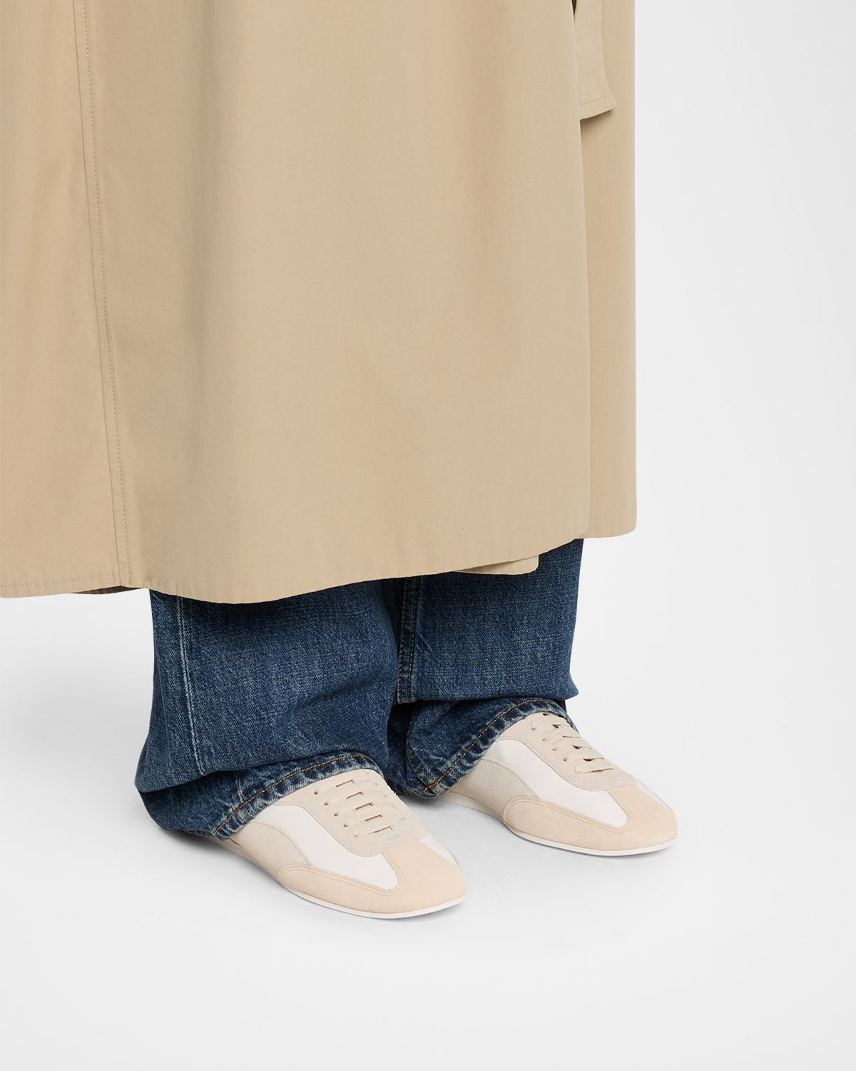SIMKHAI Georgie Suede and Leather Low-Top Sneakers