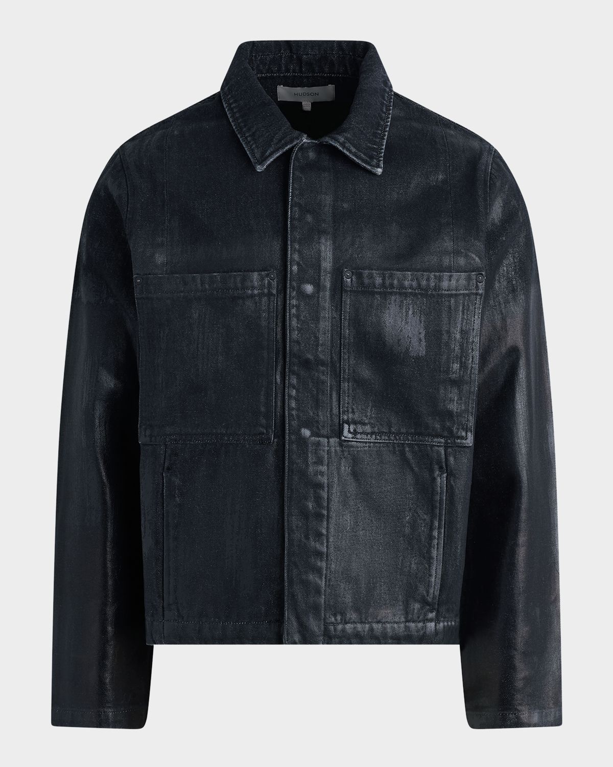 Hudson en 's Worker Coated Black Denim Jacket