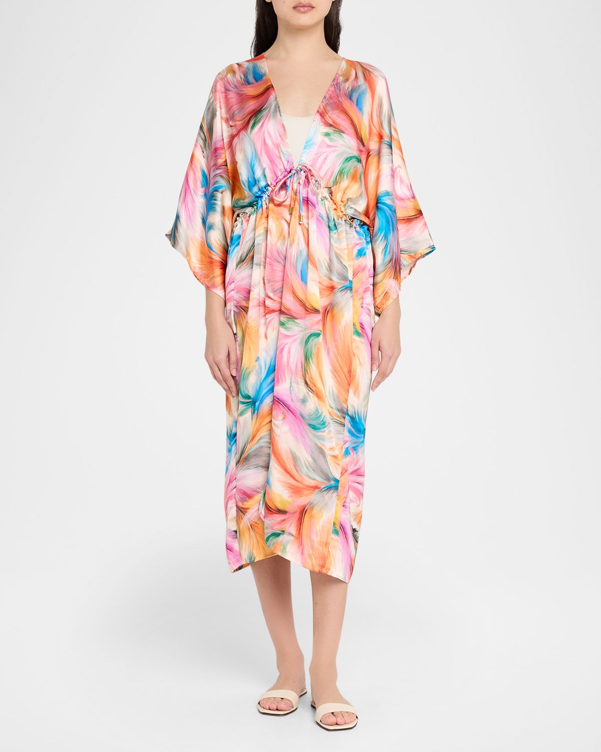 La Blanca Feathered Impressions Maxi Kimono Coverup