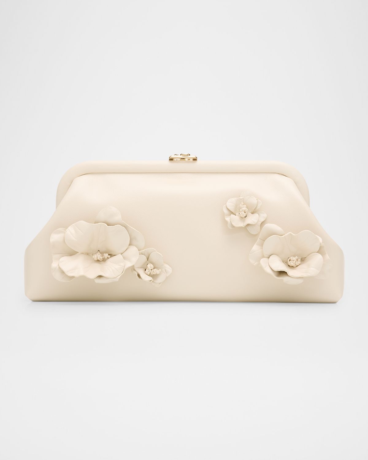 Jimmy Choo Skylar Floral Applique Leather Clutch Bag