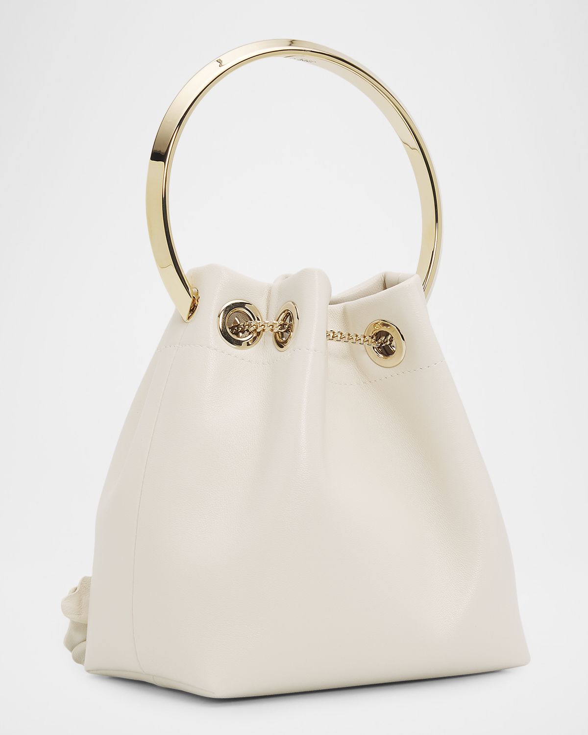 Jimmy Choo Bon Bon Floral Applique Leather Bucket Bag