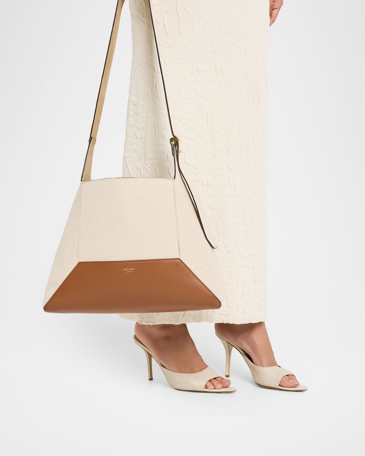 Jimmy Choo Diamond Medium Canvas & Leather Hobo Bag