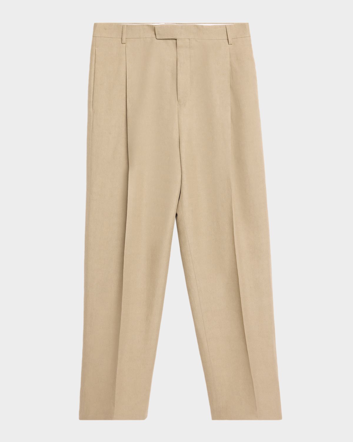 Ferragamo Men 's Linen Blend Straight-Leg Pleated Trousers | Thumbnail 6 Ferragamo Men 's Linen Blend Straight-Leg Pleated Trousers | Thumbnail 6
