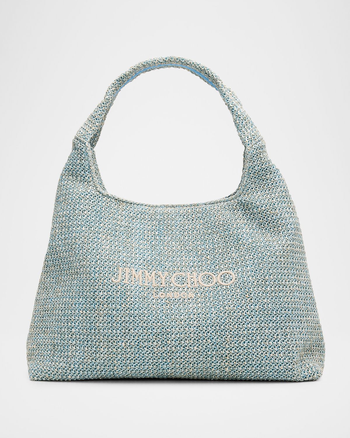 Jimmy Choo Beach Diamond Raffia Hobo Bag