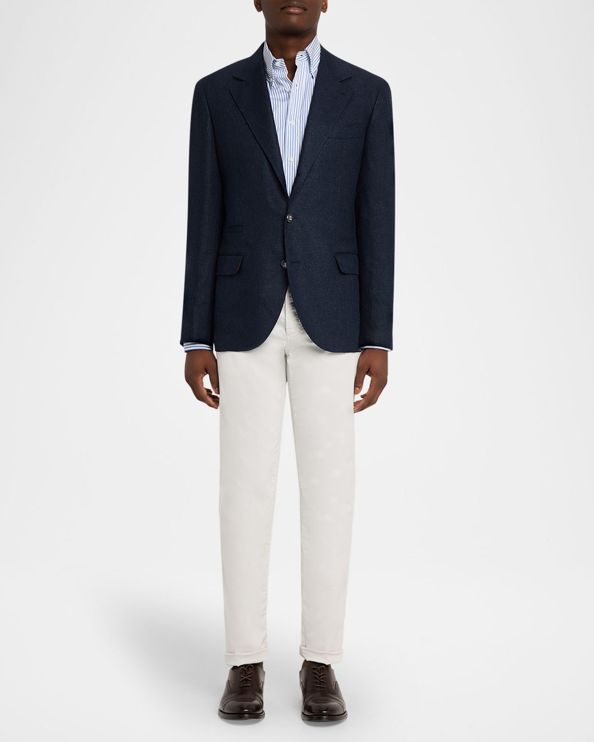 Brunello Cucinelli Men 's Linen and Wool Single-Breasted Jacket