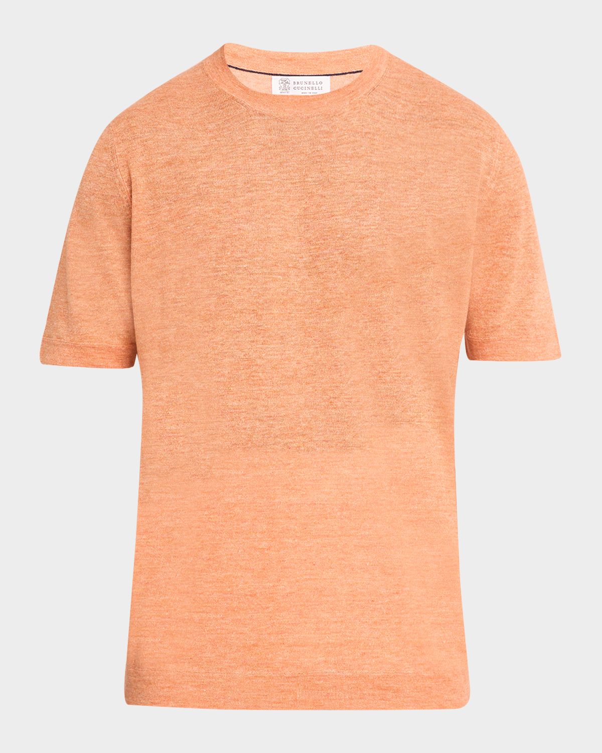 Brunello Cucinelli Men 's Linen and Cotton Knit Short-Sleeve Sweater | Thumbnail 6 Brunello Cucinelli Men 's Linen and Cotton Knit Short-Sleeve Sweater | Thumbnail 6