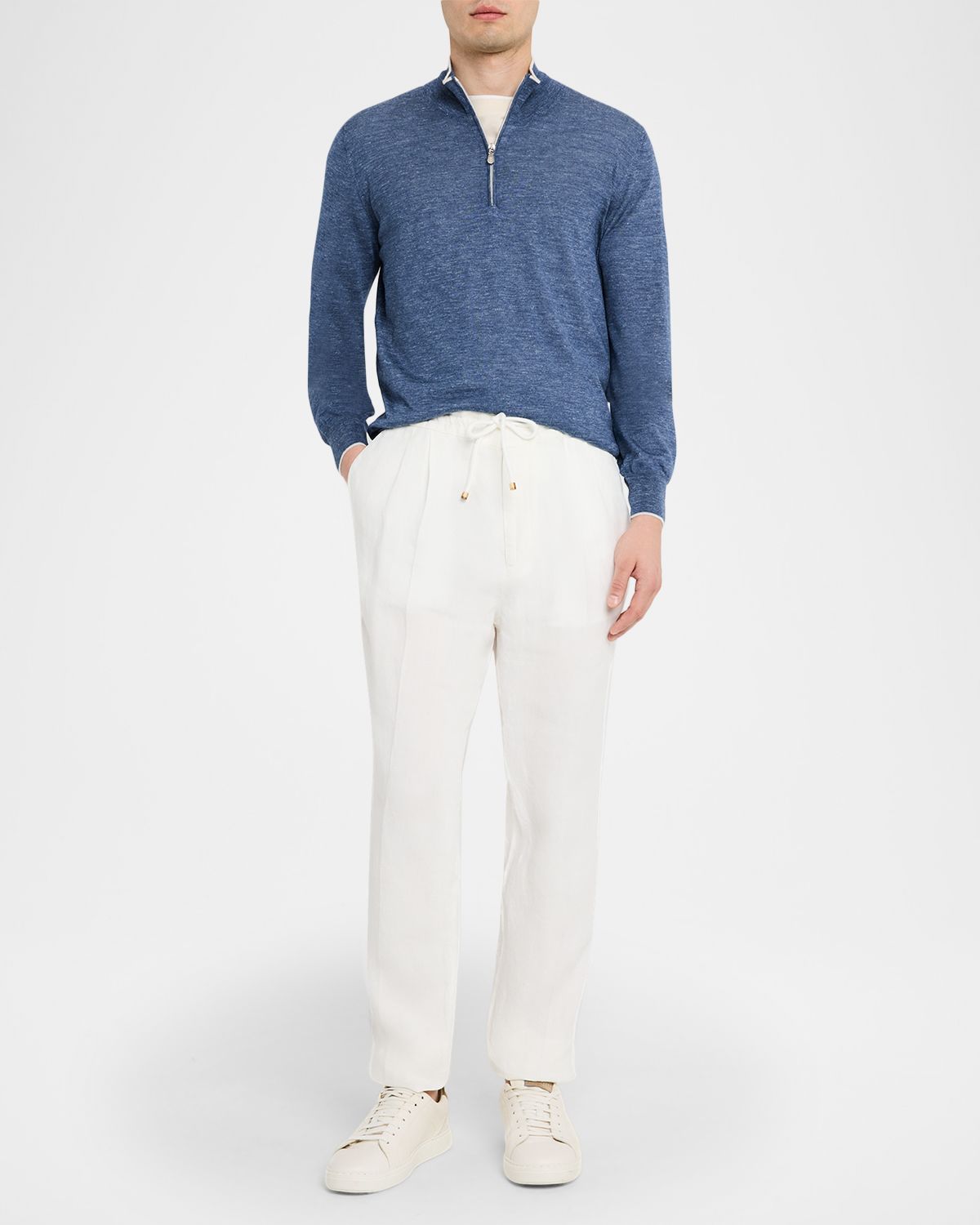 Brunello Cucinelli Men 's Cashmere Knit Quarter-Zip Sweater | Thumbnail 5 Brunello Cucinelli Men 's Cashmere Knit Quarter-Zip Sweater | Thumbnail 5