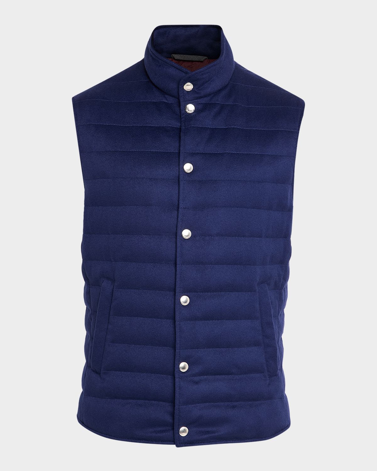 Brunello Cucinelli Men 's Cashmere Padded Down Snap-Front Vest