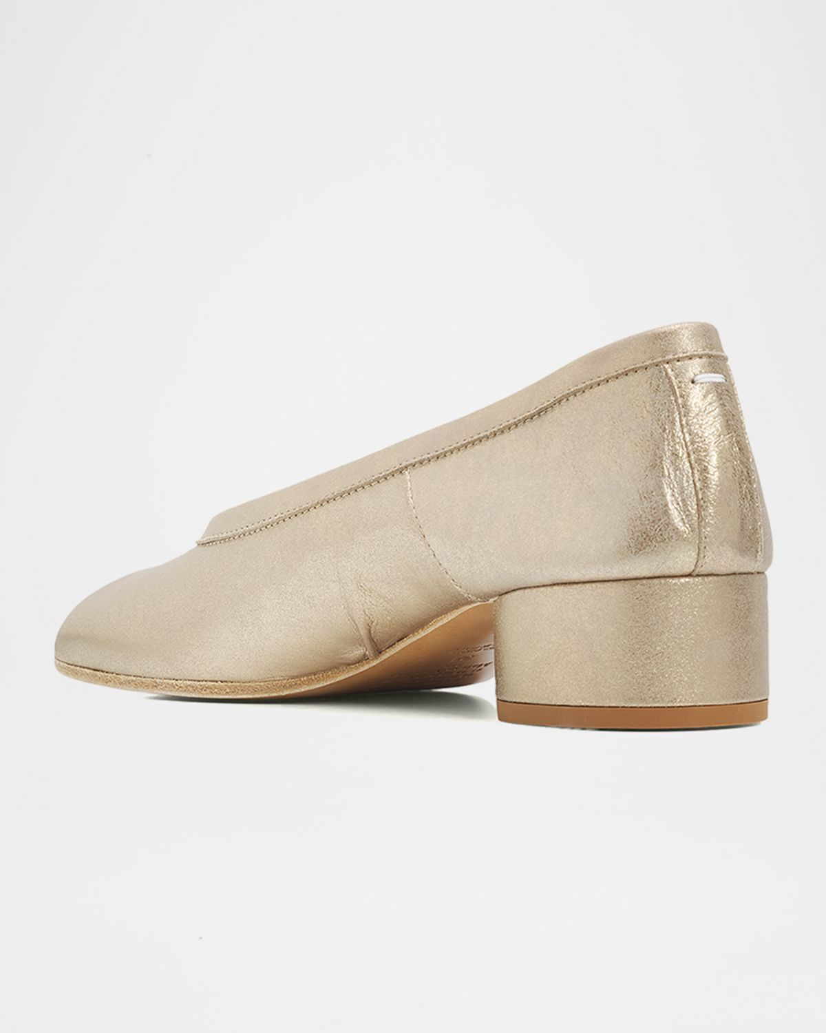 Maison Margiela Tabi Metallic Leather Ballerina Pumps