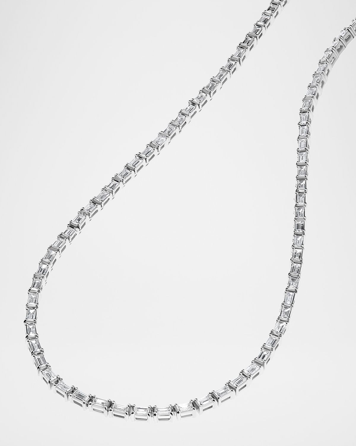 LANA Baguette Diamond Tennis Necklace