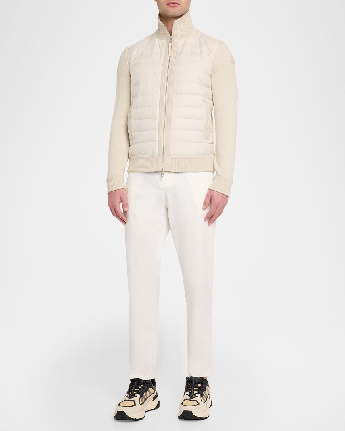 Moncler en 's Padded Zip-Up Wool Cardigan