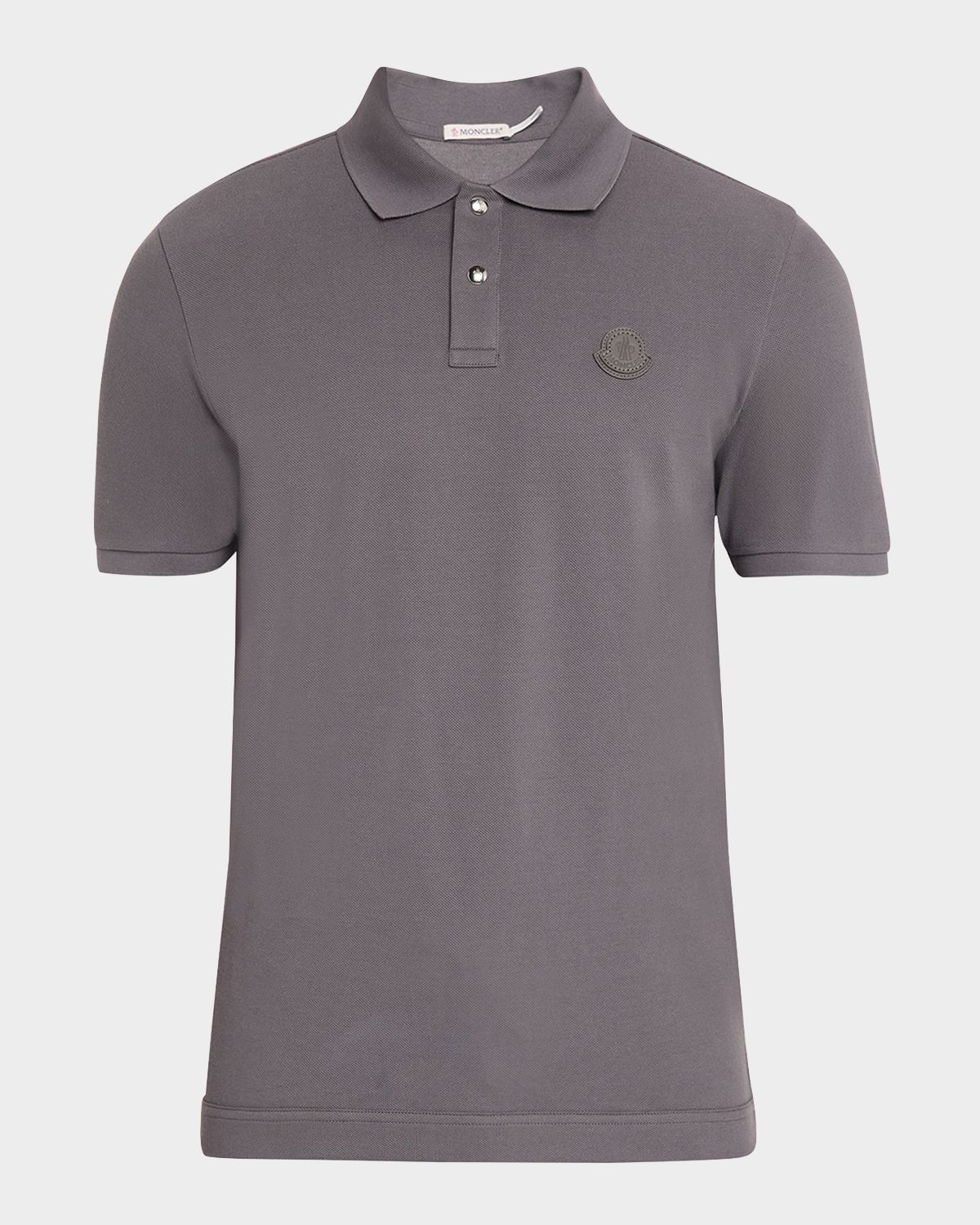 Moncler Men 's Cotton Leather-Logo Polo hirt