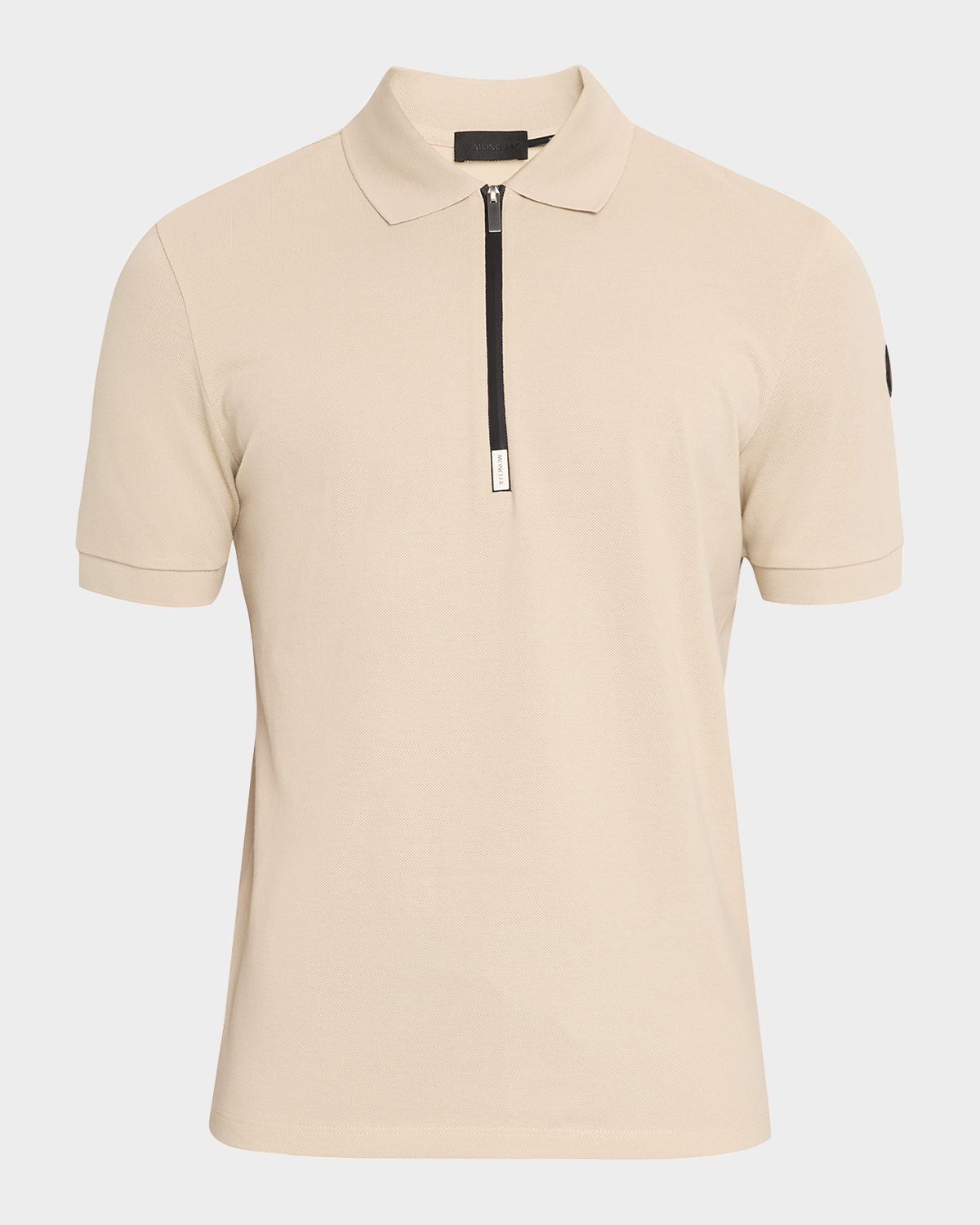 Moncler Men 's Logo Cotton Piquet Half-Zip Polo hirt