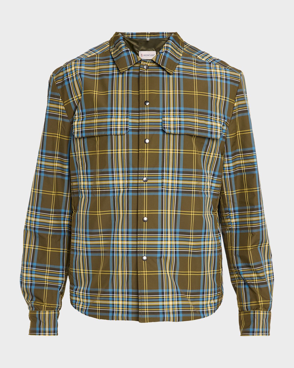 Moncler en 's onogram Checked Nylon Shirt Jacket