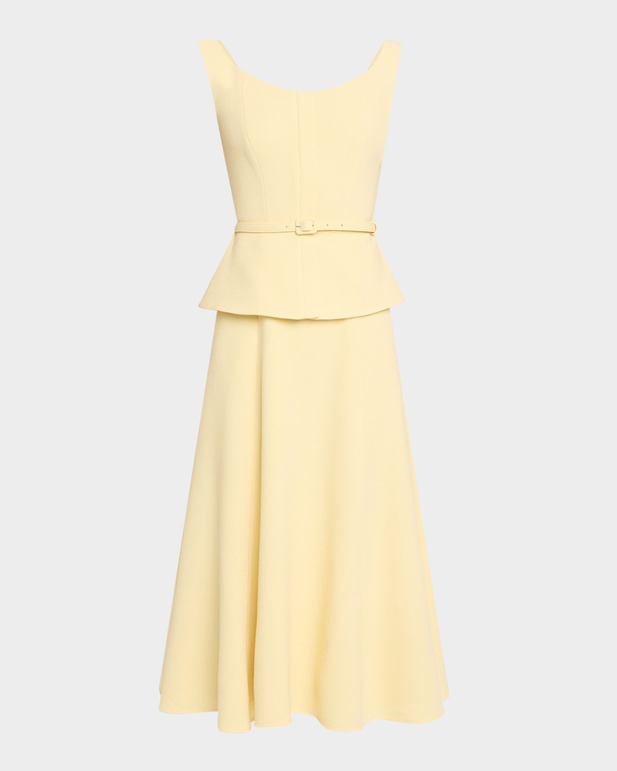 Roland Mouret Belted Structured Peplum Midi Dress