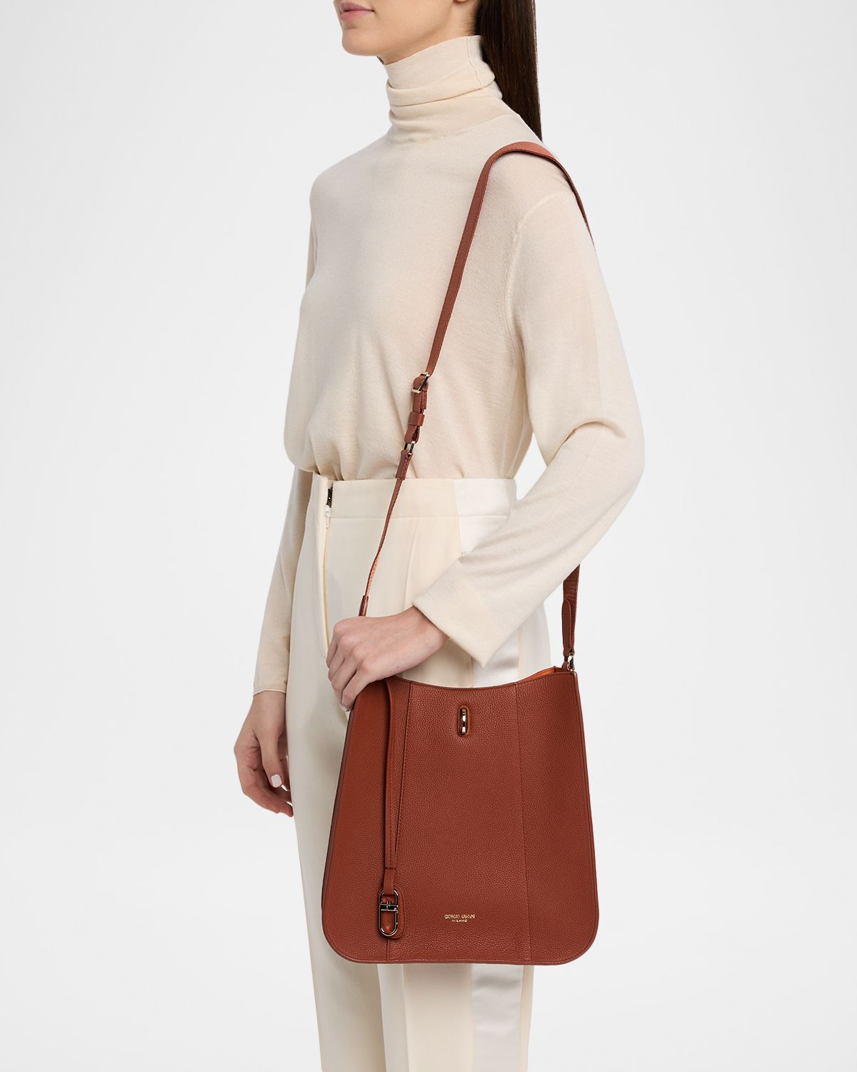 Giorgio Armani Pebbled Leather Crossbody Bag