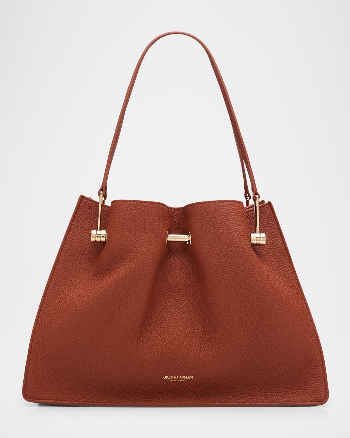 Giorgio Armani Pebbled Leather Small Shopper Bag